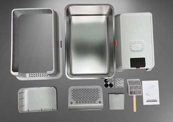 Litière en inox STEELCAT, kit complet pour chat